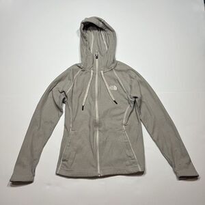 The North Face Cream Gray Full-Zip Fleece Hoodie Jacket Women's XS